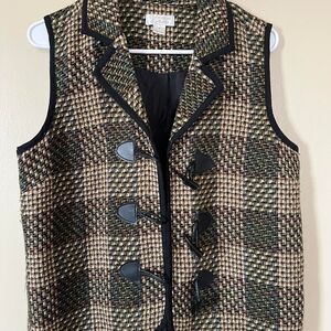 Christopher Banks Women's Plaid Vest Size M